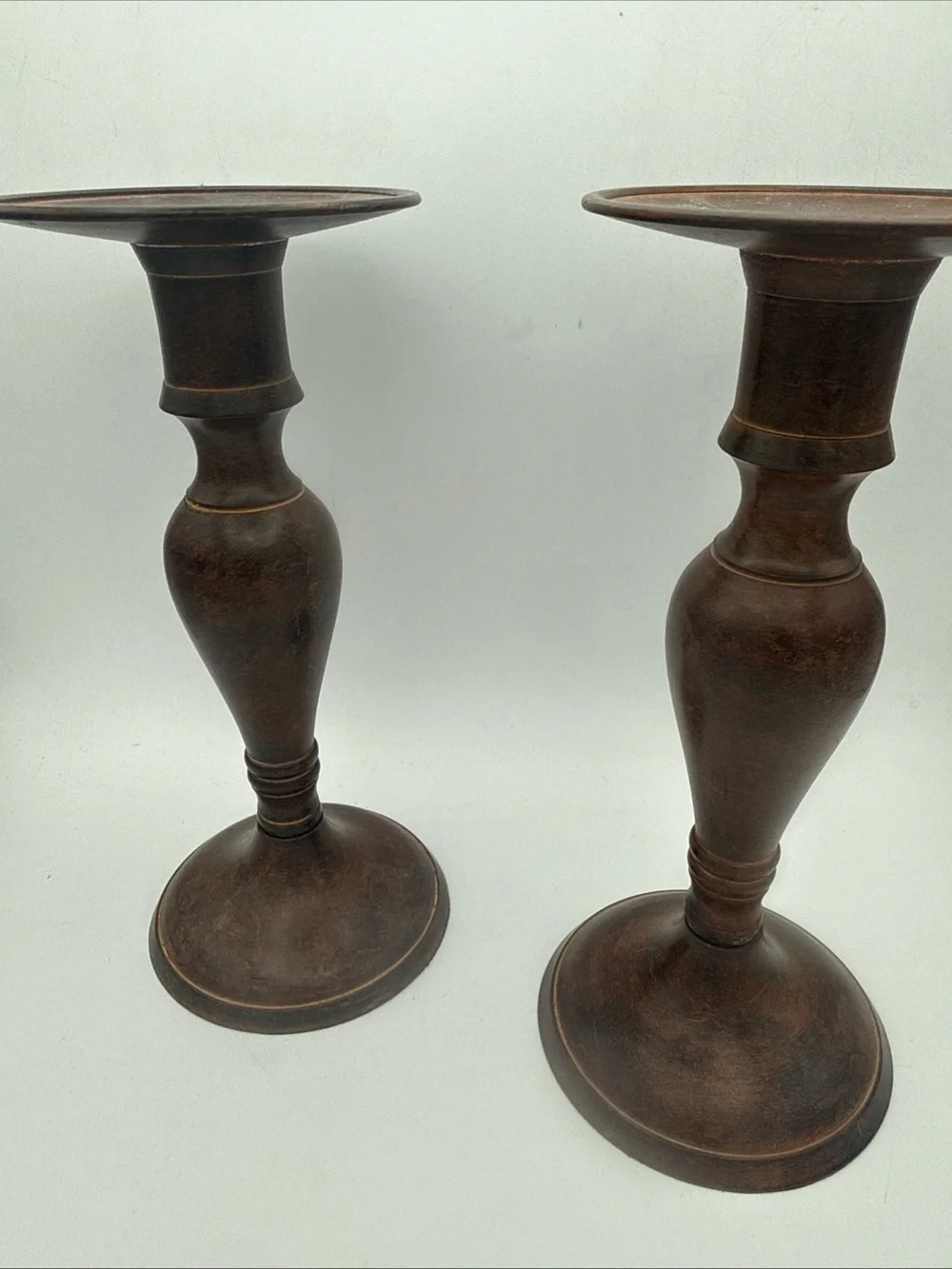 World Market Brass Painted Wood Like 9” Candle Stick Holders India